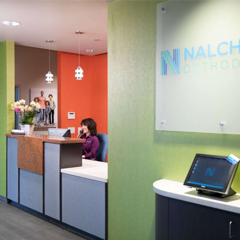 The reception area at Nalchajian Orthodontics.